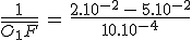 3$\frac{1}{\bar{O_1F}}\,=\,\frac{2.10^{-2}\,-\,5.10^{-2}}{10.10^{-4}}
